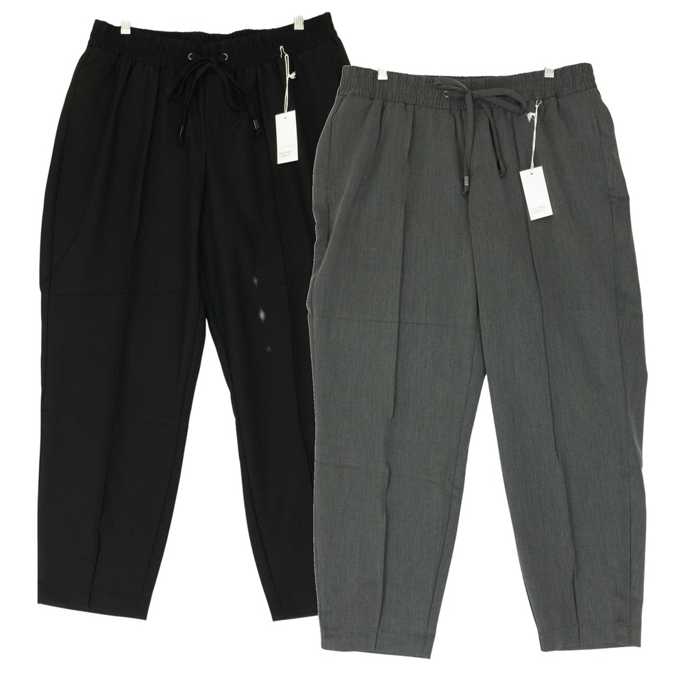 Lane Bryant Tailored Stretch Dress Pants Lot of 2 Womens Size 14/16 Black Gray